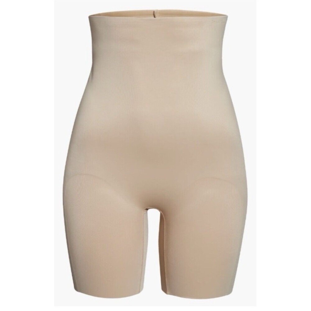 Chantelle Basic Shaping High Waist Mid-Thigh Brief Shorts In Tan Sz XL New